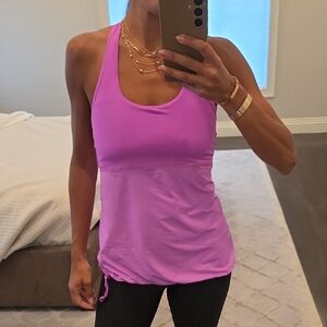 WOMEN'S GAP FIT PURPLE EXERCISE DRAWSTRING TANK TOP RACERBACK SHIRT $34 SZ XS
